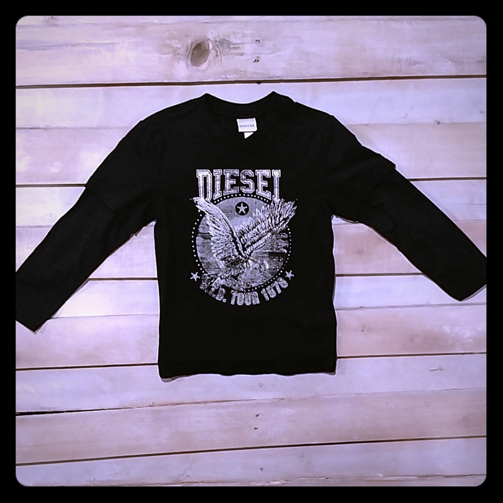 DIesel long sleeve black and silver Size 6